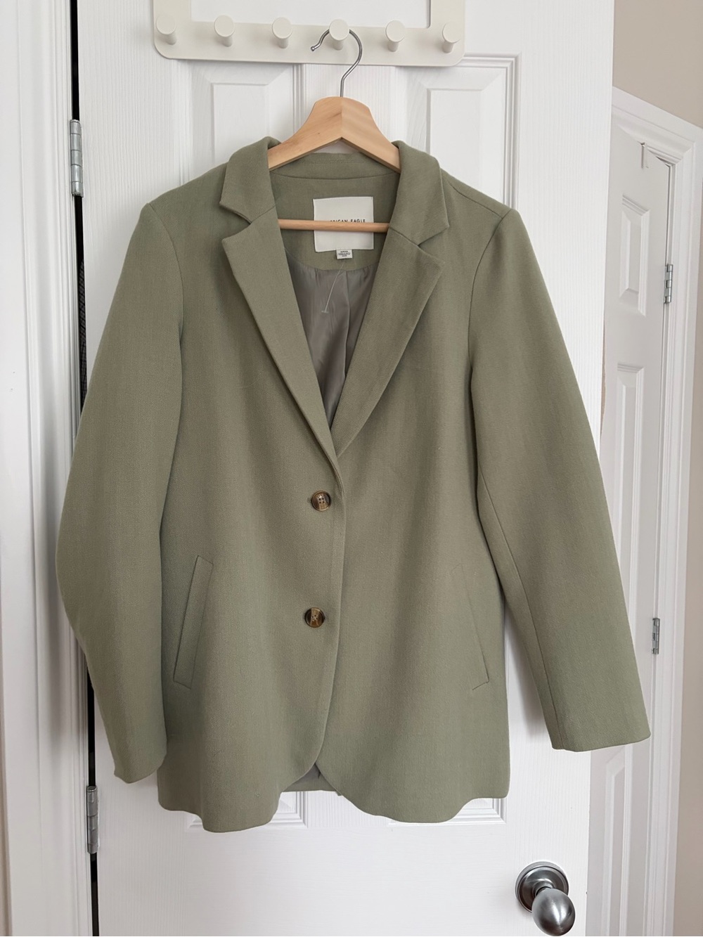 American Eagle Outfitters Olive Green Single-Breasted Blazer